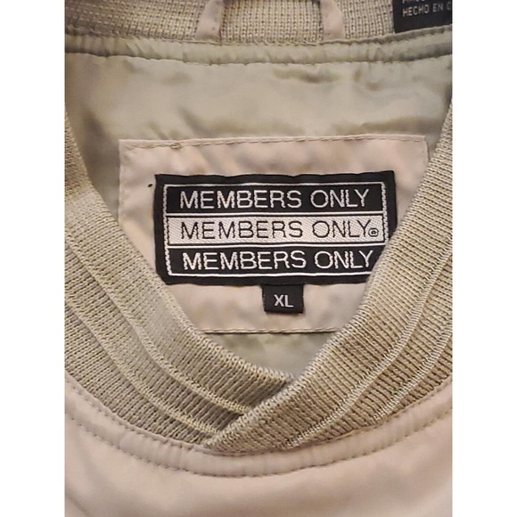 Vintage 90s Members Only Windbreaker Jacket Pullover Mens XL Beige - Old School - Picture 8 of 9